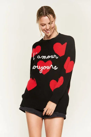 Heart Print Oversized Sweater by Jade Icarus