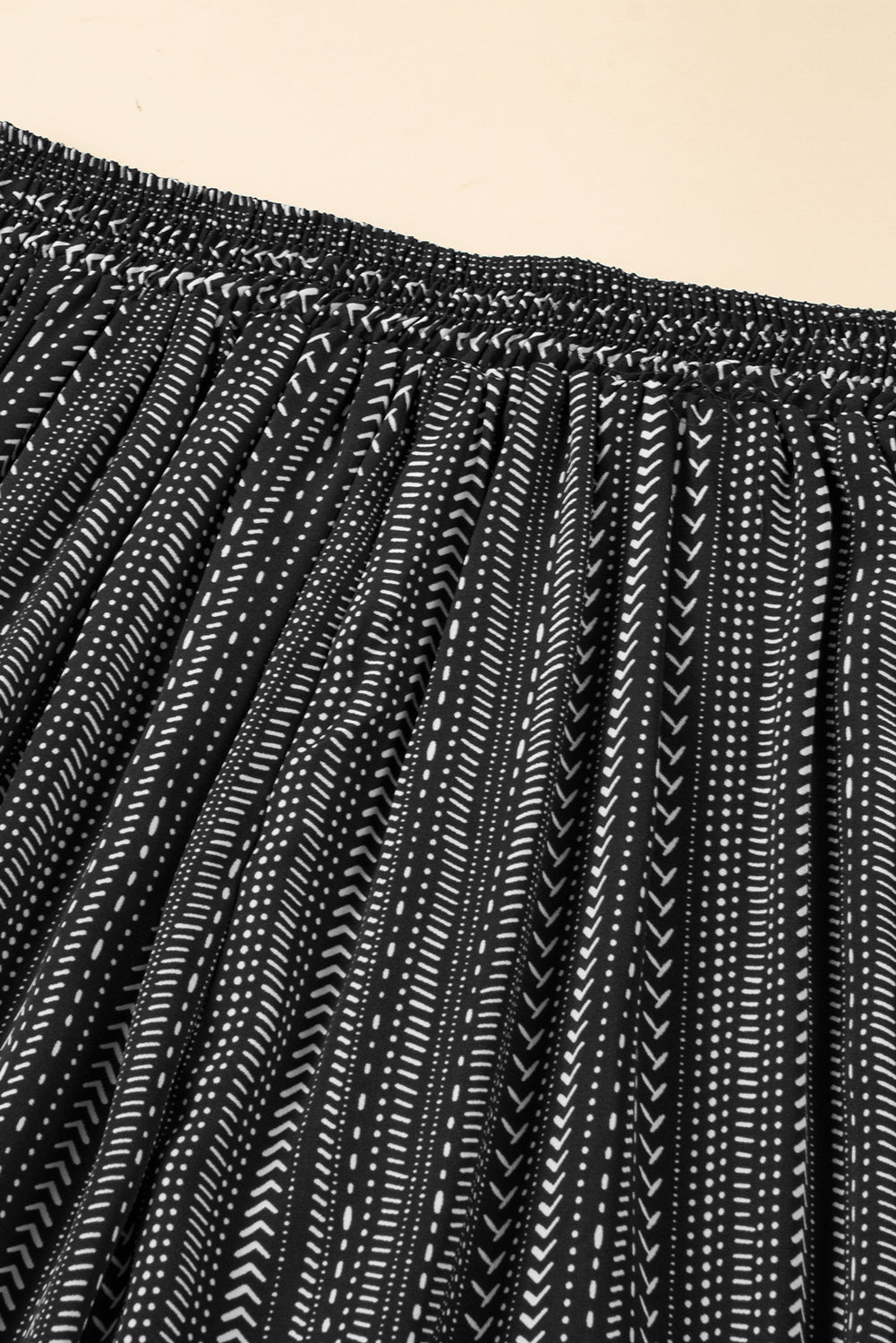 Striped Printed Slit Wide Leg High Waist Pants