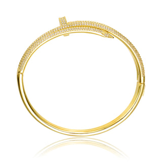 Pavé Nail Bangle Bracelet in Gold