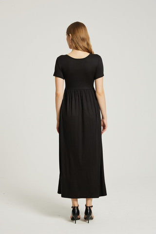 Women's Summer Casual Maxi Dress With Pocket by Jade Icarus