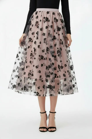 Floral patterned skirt on a white background