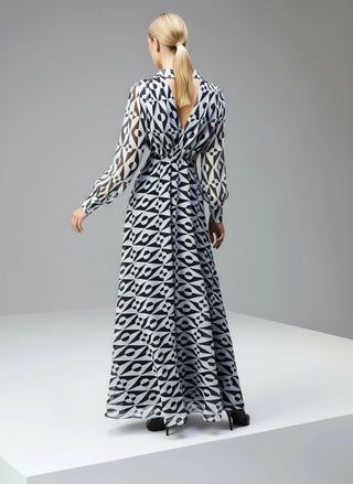 Lapel Collar Slit Dress