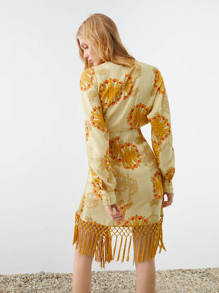 Printed Mini Fringe Dress