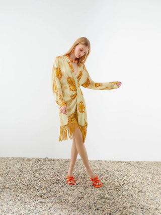 Printed Mini Fringe Dress