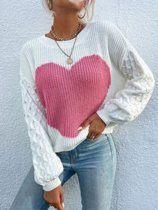 Heart Knit Sweater - Romantic Pullover by Jade Icarus