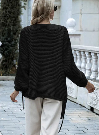 Black Essnce Batwing Sleeve Open Front Cardigan by Jade Icarus