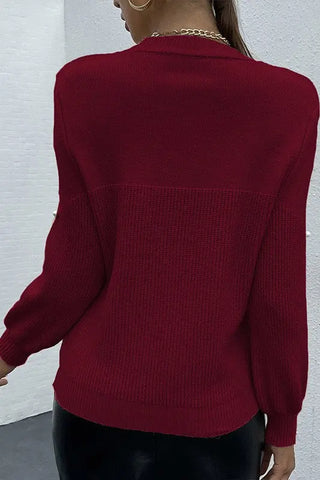 Red Essence Pearls Beaded Sweater - Women's Romantic Pearl Embellished Sweater by Jade Icarus