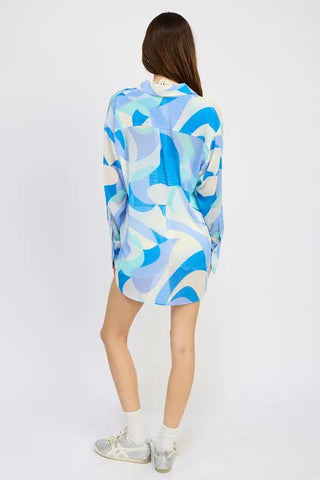 Printed Oversized Shirt - Statement Blouse by Jade Icarus