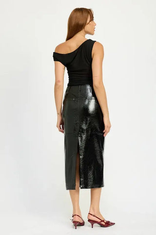 Fitted Pencil Skirt with Slit by Jade Icarus