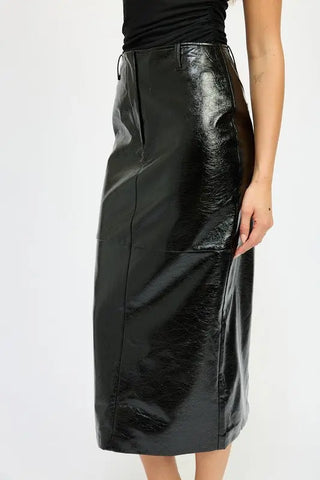 Fitted Pencil Skirt with Slit by Jade Icarus