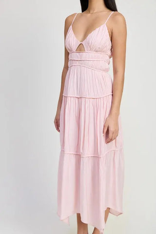 Ethereal Ruffle Tie-Back Maxi Dress by Jade Icarus