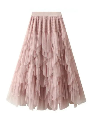Tutu Layered Midi Skirt - Romantic Tulle Skirt by Jade Icarus