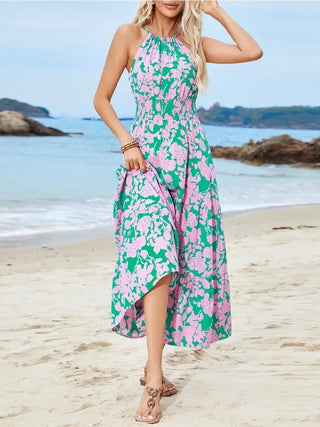 Tropical Floral Halter Maxi Dress | Kayes+Kloset