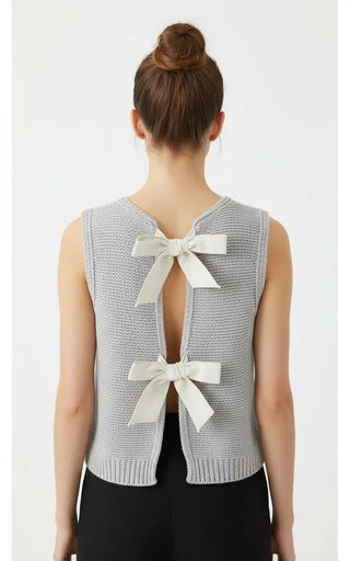 Open back bow sweater by Jade Icarus