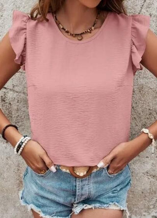 Tie back ruffle blouse