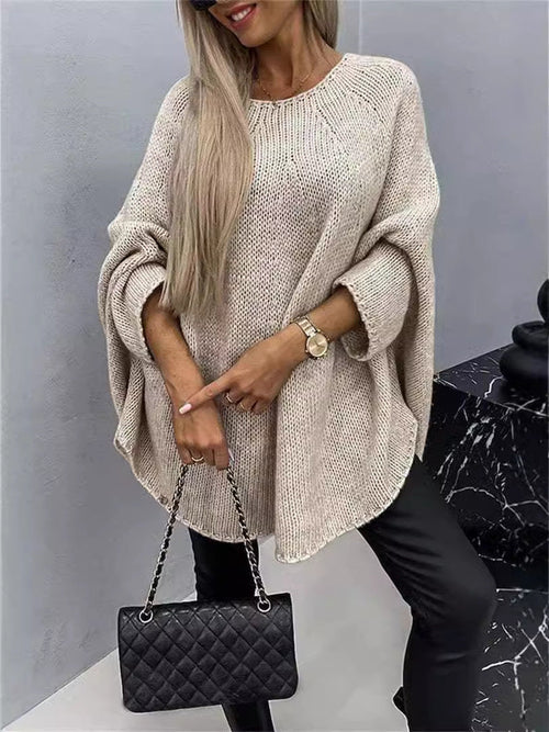 Winter Loose Batwing Sleeve Pullover Sweater Fashion Oversized Knitted