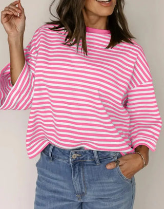 Cotton Pink Stripe backless t shirt by Jade Icarus