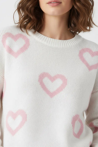 Heart Print Pullover Sweater by Jade Icarus