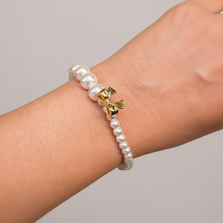 Dangle Bow Pearl Bracelet