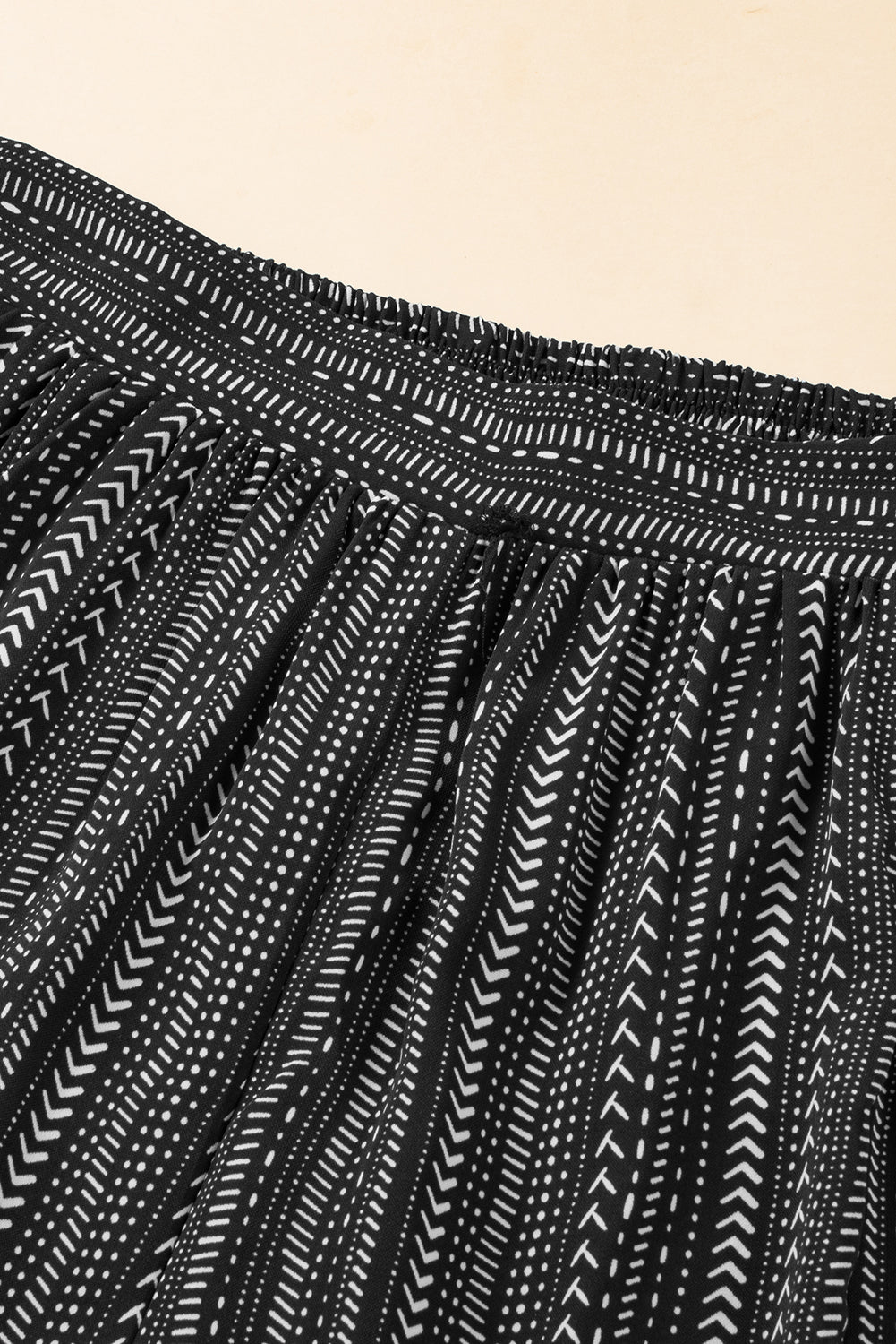 Striped Printed Slit Wide Leg High Waist Pants