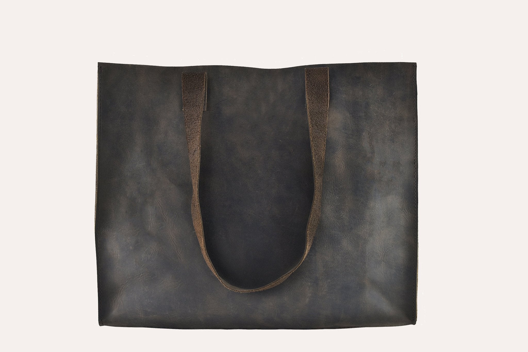 Raw Edge Leather Tote - Vintage Mocha Handbag
