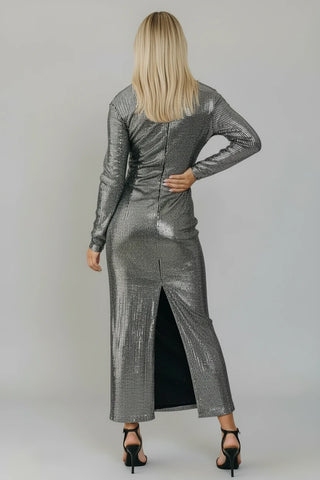 Eve Twisted Sequin Long Dress