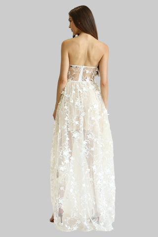 Narelle 3d Floral Embroidered Lace Fabric Dress