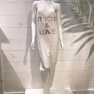 'Rock & Love' White Lace Italian Jumpsuit by Olive Nesoi