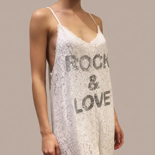 'Rock & Love' White Lace Italian Jumpsuit by Olive Nesoi
