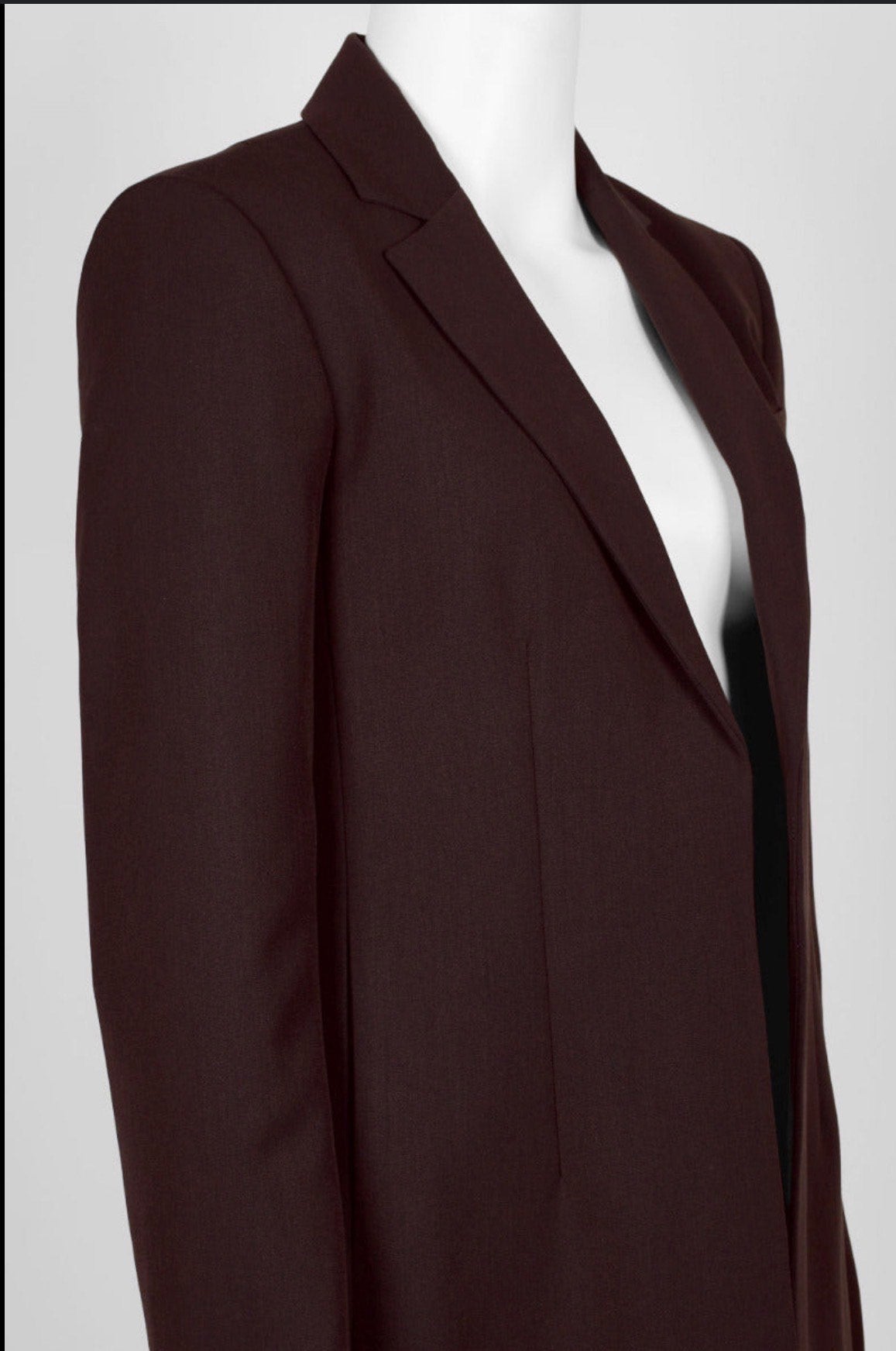 Tahari ASL Notched Collar Open Front Long Sleeve Crepe Jacket