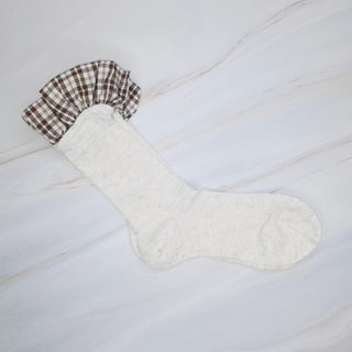 Oh So Chic Plaid Ruffle Top Socks