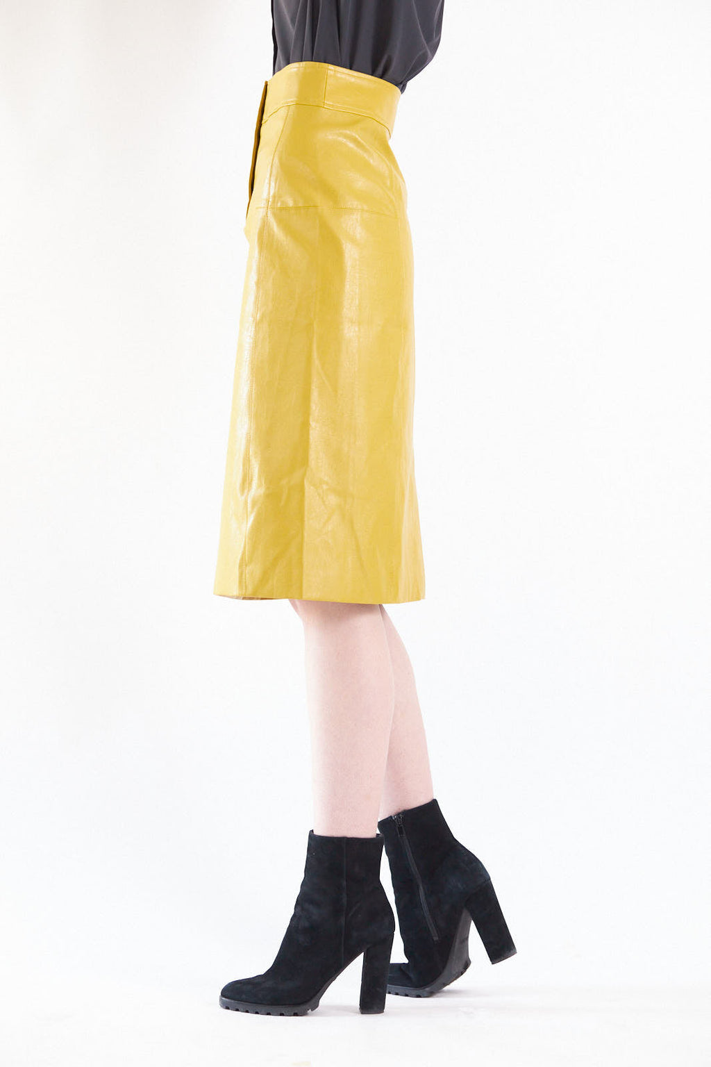 Glossy Vegan Leather Pencil Skirt – Women’s Chic Faux Leather Skirt