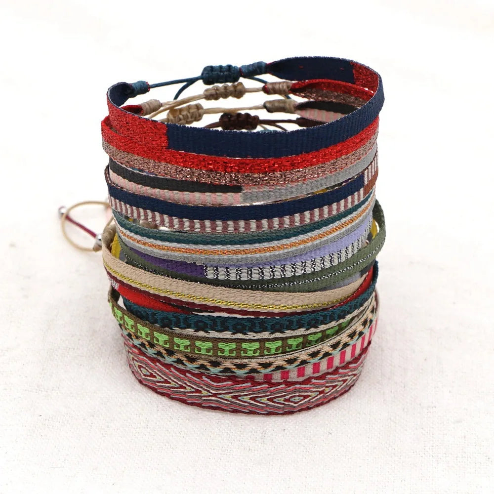 KKBEAD Wholesale Handwoven Bracelet Colombia Cloth Braided Wristband