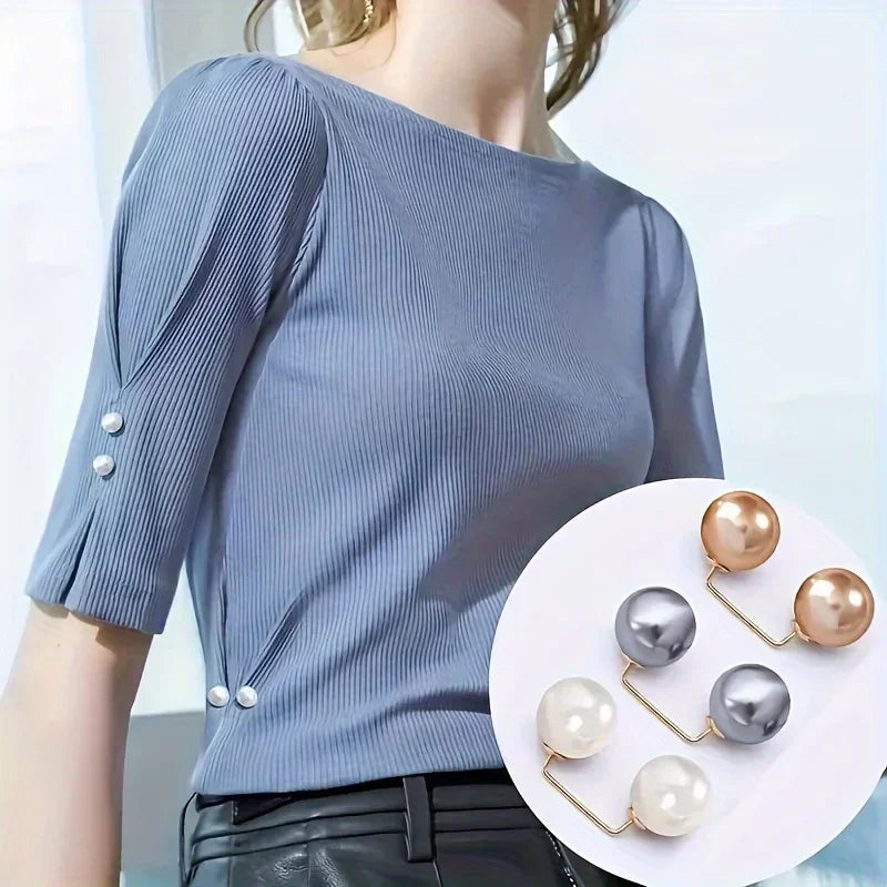8PCS pearl non-slip safety pins Dress brooch decoration dress waist