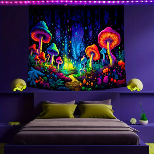 1Pcs 75x58cm Tree of Life Tapestry BlackLight Sun Moon Stars Galaxy