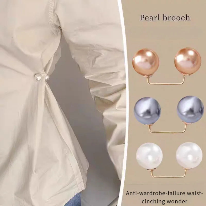 8PCS pearl non-slip safety pins Dress brooch decoration dress waist