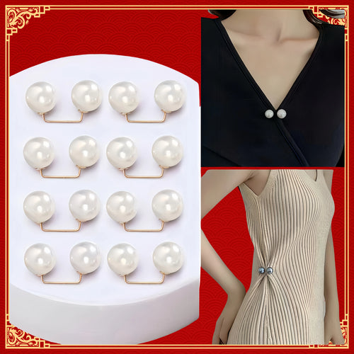 8PCS pearl non-slip safety pins Dress brooch decoration dress waist