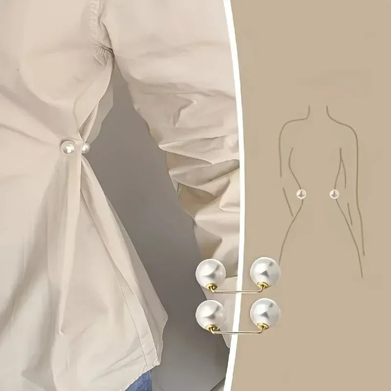 8PCS pearl non-slip safety pins Dress brooch decoration dress waist