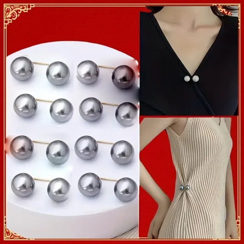 8PCS pearl non-slip safety pins Dress brooch decoration dress waist
