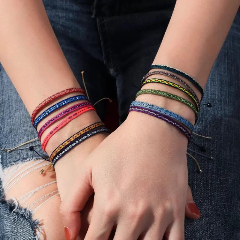KKBEAD Wholesale Handwoven Bracelet Colombia Cloth Braided Wristband
