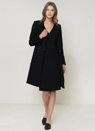 Women's Wool-blended Open Front Jacket In Black by Lemon Hera