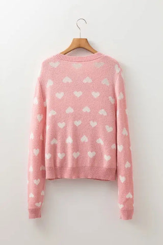 Heart Button Front Cardigan Sweater by Jade Icarus