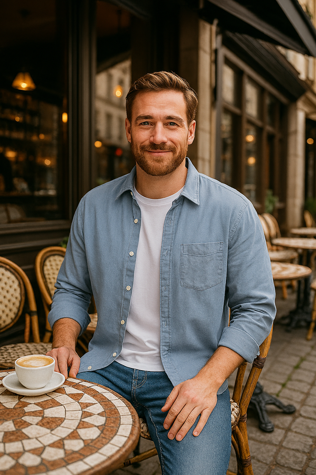 Men's Casual Long Sleeve Button-Down Shirt