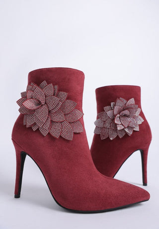 Yarrow Rhinestones Petal Detail Boots