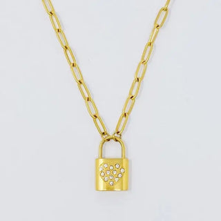 Locked In Shiny Heart Necklace by Jade Icarus