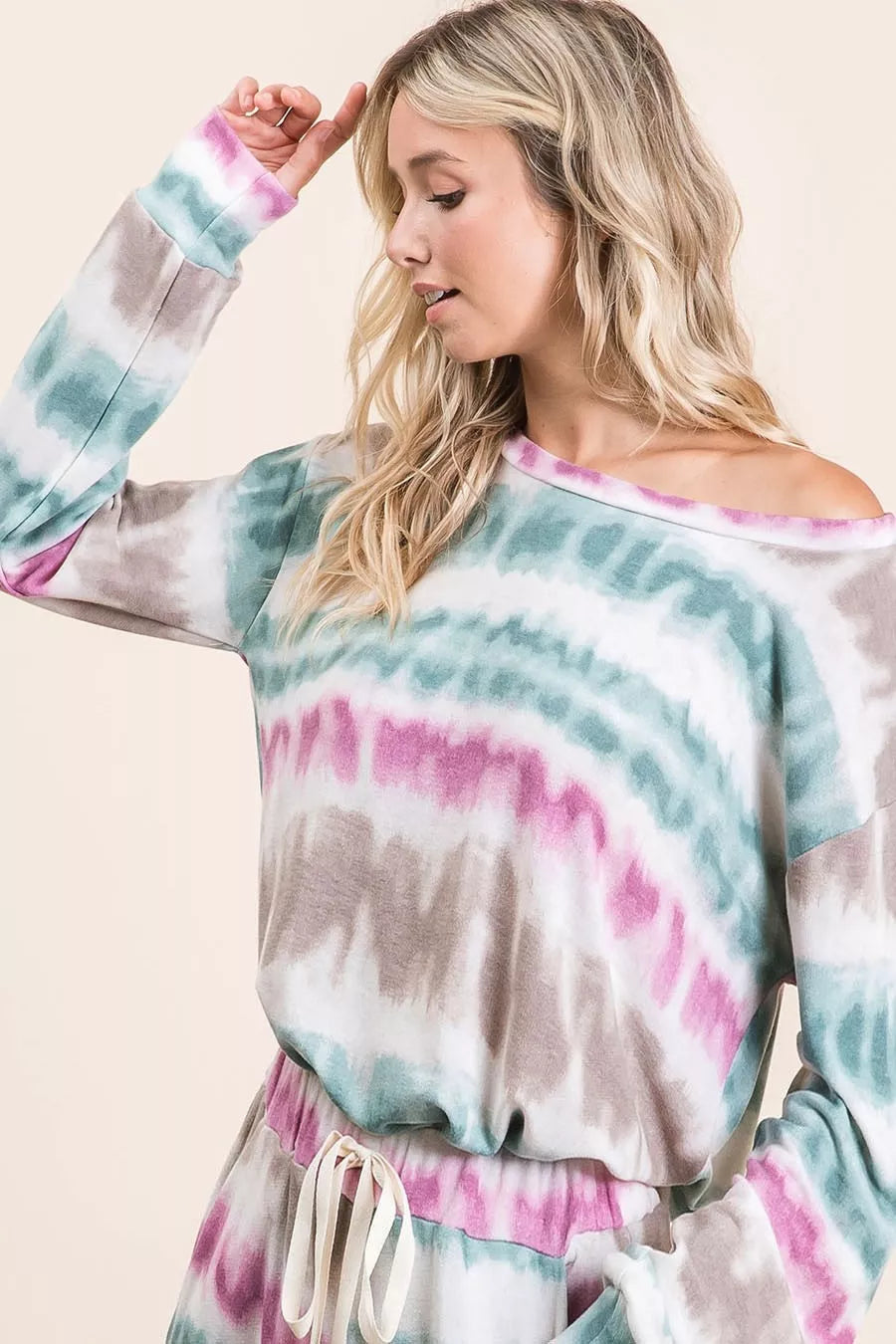 BiBi Tie Dye Print Terry Sweatshirt