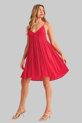 Aemi + Co Ruched Plunge Mini Cami Dress by Jade Icarus