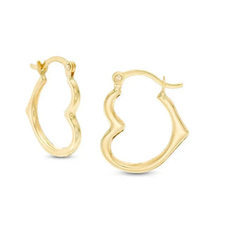 14k Gold Heart Hoop Earrings by Jade Hermes