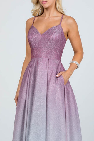 Glitter Ombre A-Line Evening Gown - Sweetheart Corset Prom Dress | Kayes+Kloset