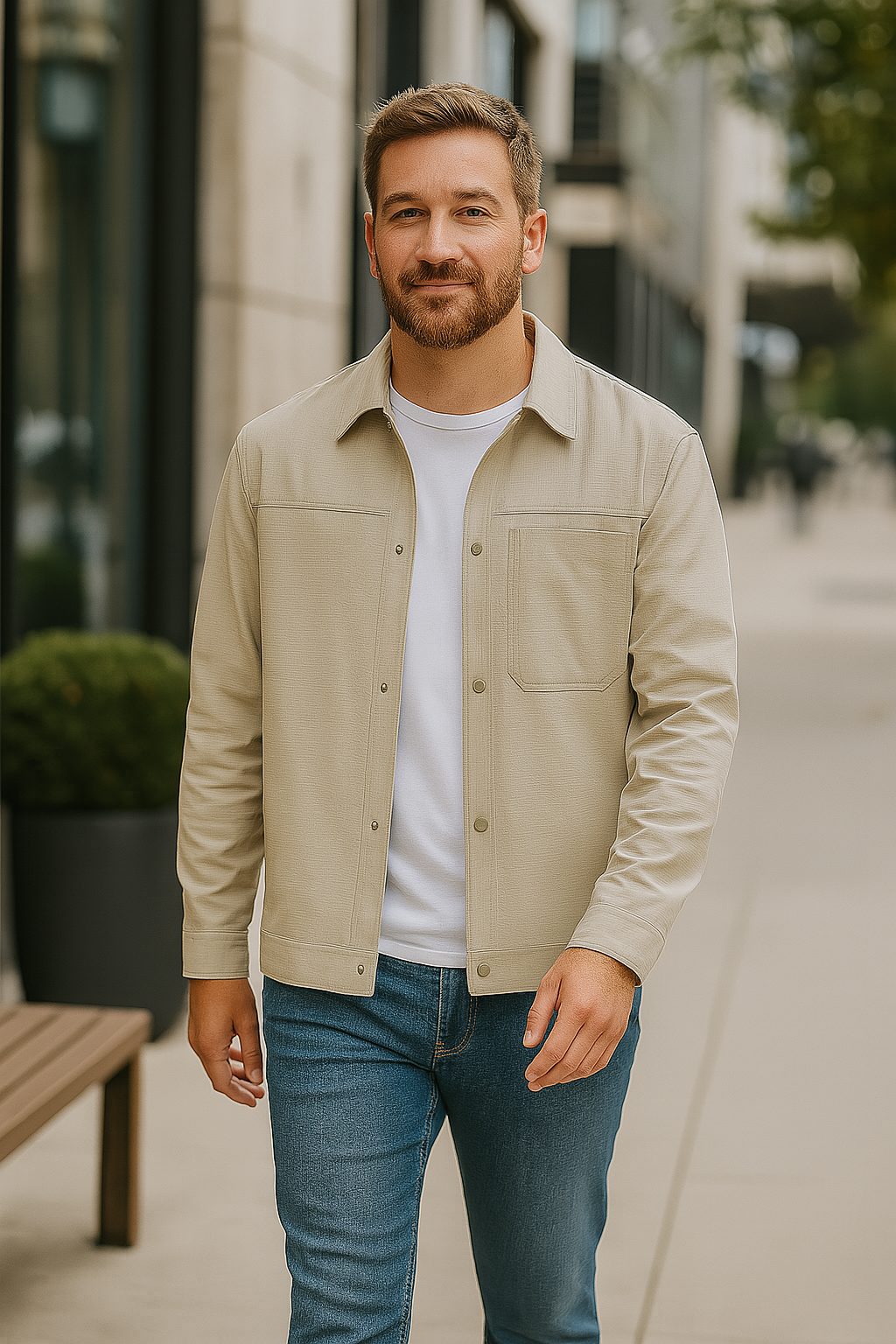 Men's Button Up Long Sleeve Jacket